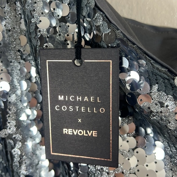 Michael Costello Hudson Silver Sequin Maxi Gown - Picture 5 of 7